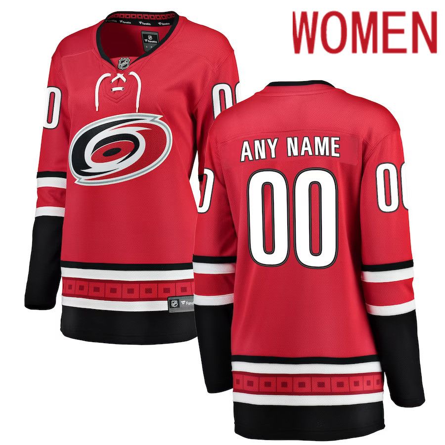 Women Carolina Hurricanes Fanatics Branded Red Home Breakaway Custom NHL Jersey->women nhl jersey->Women Jersey